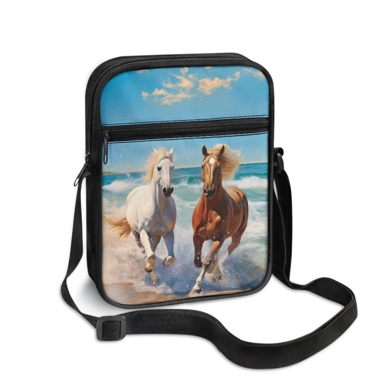 Geantă crossbody pentru bărbați, stil urban minimalist, poliester, model personalizat după desene, căptușeală poliester
