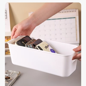 PP пластмасова сгъваема кутия за съхранение, 1 л капацитет, настолен органайзер за дистанционни, канцеларски материали и други, без капак