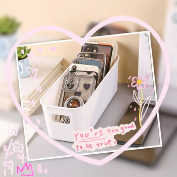 PP πλαστικό αναδιπλούμενο κουτί αποθήκευσης, 1L χωρητικότητα, επιτραπέζιος οργανωτής για τηλεχειριστήρια, είδη γραφείου и άλλα, χωρίς καπάκι