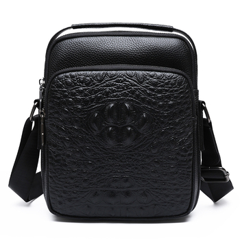 Férfi válltáska - felsőréteg marhabőr, belső nylon bélés, üzleti utakhoz és szabadidős utazásokhoz