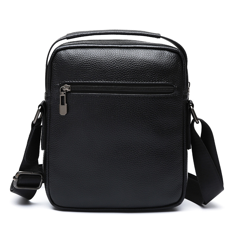 Férfi válltáska - felsőréteg marhabőr, belső nylon bélés, üzleti utakhoz és szabadidős utazásokhoz