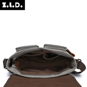Мъжка чанта през рамо – канвас, уличен стил, дишаща и износоустойчива, ZUOLUNDUO, пролет 2025