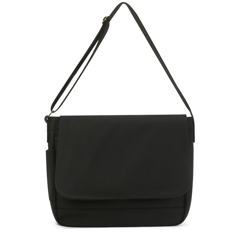 Мъжка платнена месинджър чанта за рамо, голям капацитет, дишаща, подплатена с нейлон, подходяща за 8-инчов лаптоп.