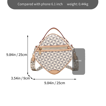 Sml PU szögletes oldaltáska cipzárral, 3D-s szerkezetű dizájn, poliészter bélés, belső zsebek a telefon és azonosító számára, egyetlen vállpánt, mindennapi használatra