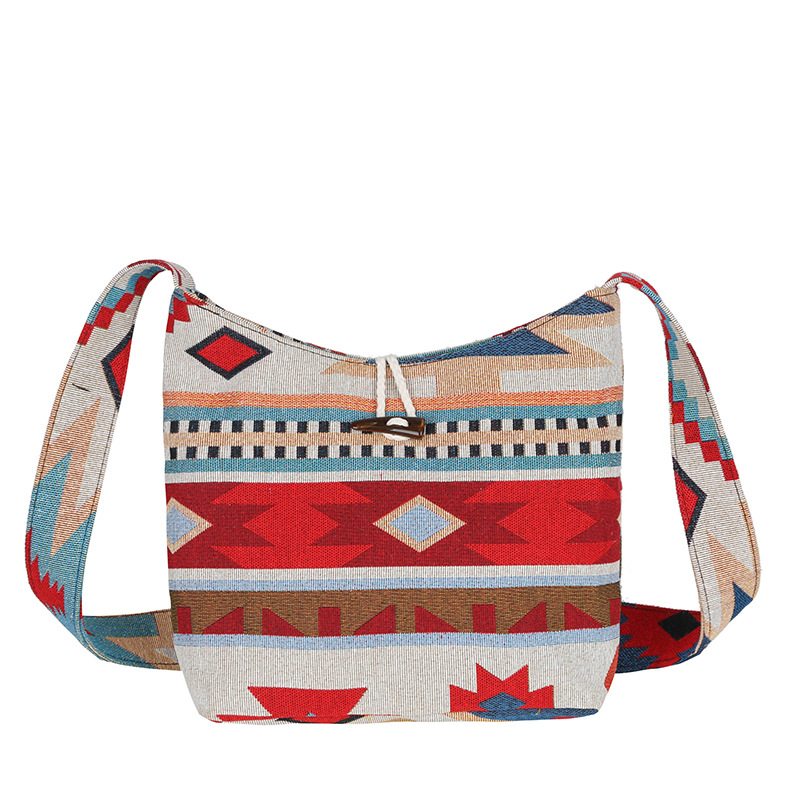 Jacquard anyag táskákhoz és ruházathoz — virágos mintázat, pamut és len; bélés poliészter; táska formája: dumpling; zárás: cipzár; belső zseb cipzárral