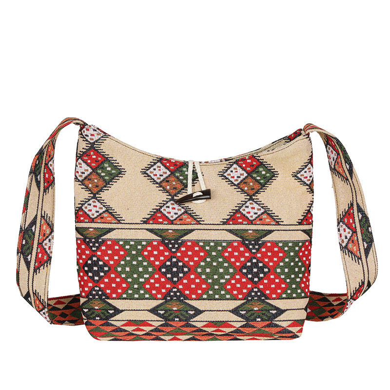 Jacquard anyag táskákhoz és ruházathoz — virágos mintázat, pamut és len; bélés poliészter; táska formája: dumpling; zárás: cipzár; belső zseb cipzárral