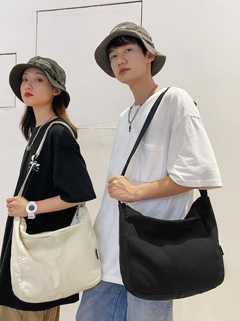 Vīriešu plecu soma, ielu stila, kanvas materiāls, iekšējā odere no neilona, elpojoša