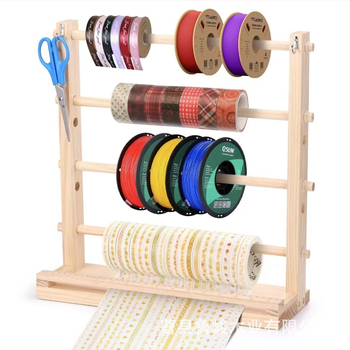 Ξύλινο ράφι αποθήκευσης κορδελών και μαλλιών, ιαπωνικού στυλ, επιτραπέζιος οργανωτής, τεσσάρων επιπέδων, πολυλειτουργικό