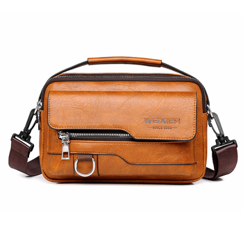 Мъжка чанта през рамо от PU кожа, водоустойчива, марка WEIXIER, подходяща за 8-инчов лаптоп