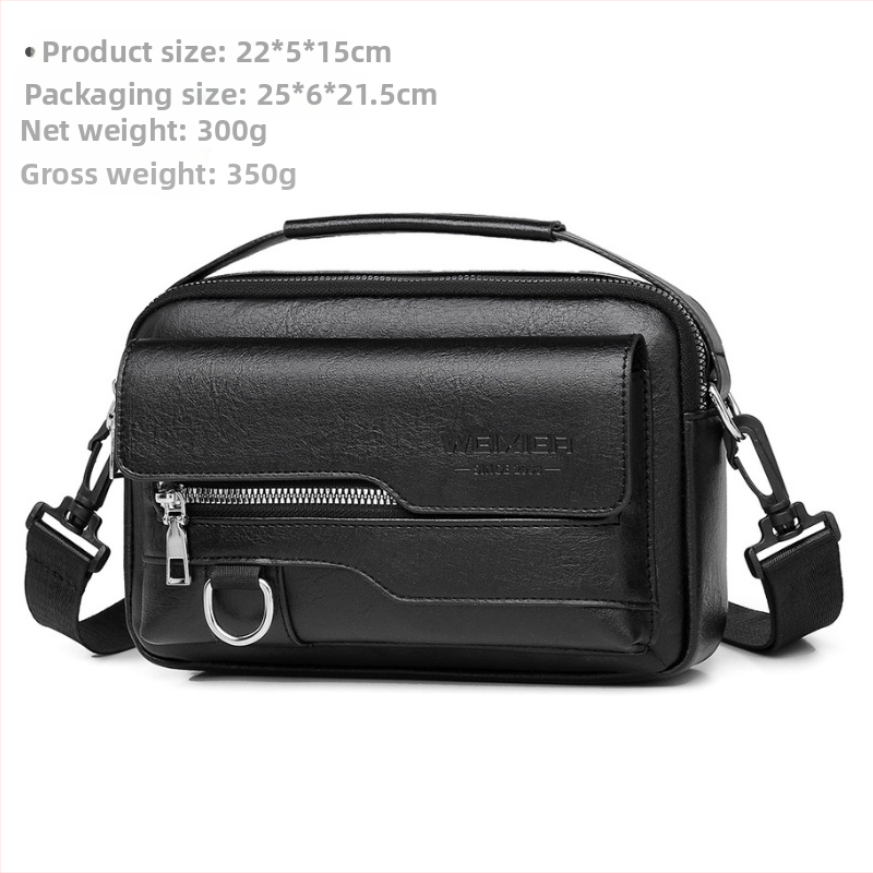 Мъжка чанта през рамо от PU кожа, водоустойчива, марка WEIXIER, подходяща за 8-инчов лаптоп