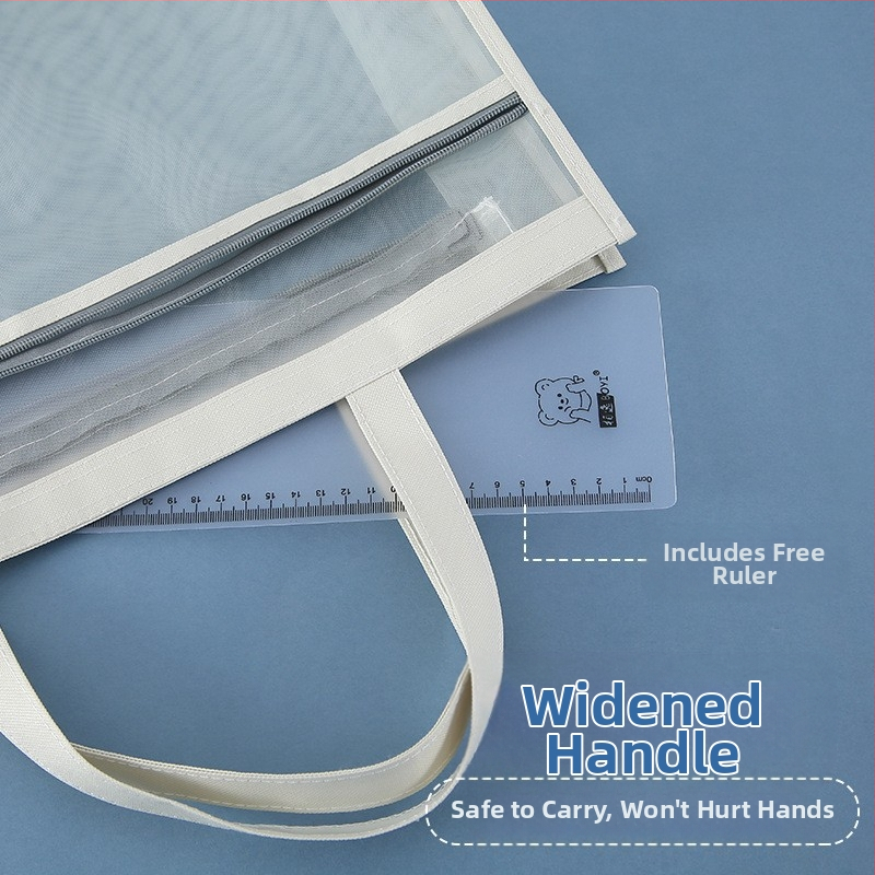 Чанта за изкуство с цип Bai Yi, нейлонова мрежеста конструкция, преносим учебен калъф за рисуване и маркери, модел: хартиен блок