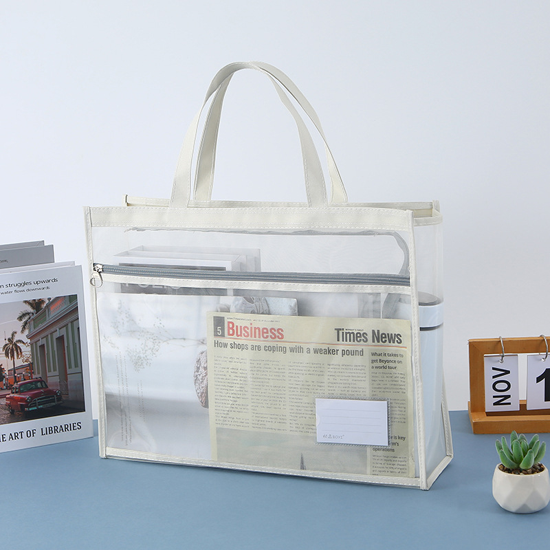 Чанта за изкуство с цип Bai Yi, нейлонова мрежеста конструкция, преносим учебен калъф за рисуване и маркери, модел: хартиен блок