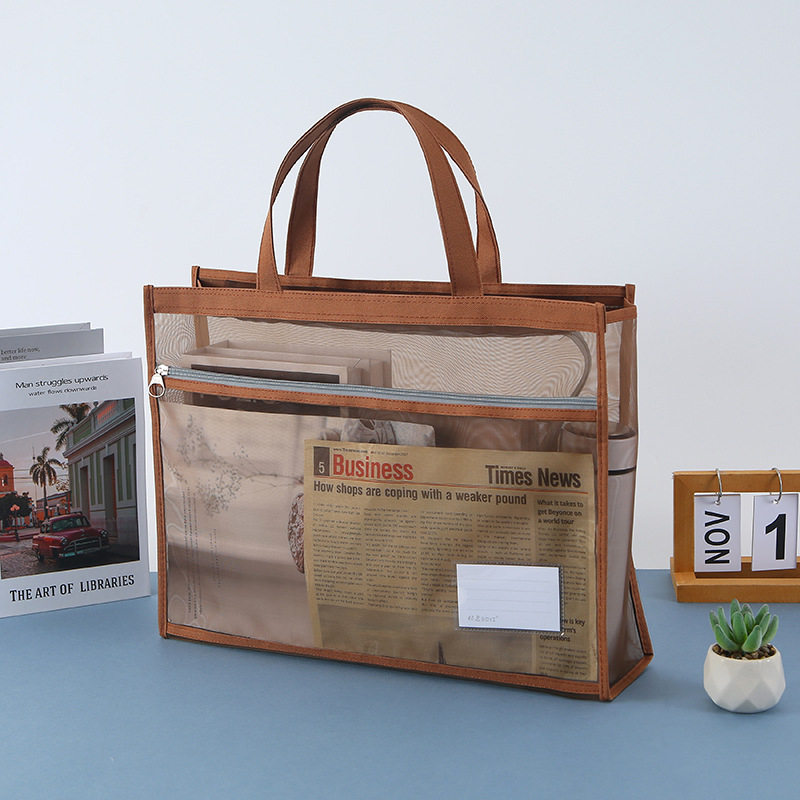 Чанта за изкуство с цип Bai Yi, нейлонова мрежеста конструкция, преносим учебен калъф за рисуване и маркери, модел: хартиен блок