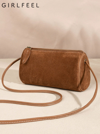 Golfeini дамска кръстосана чанта – естествена кожа, двуслойна телешка кожа, хоризонтална квадратна форма, цип