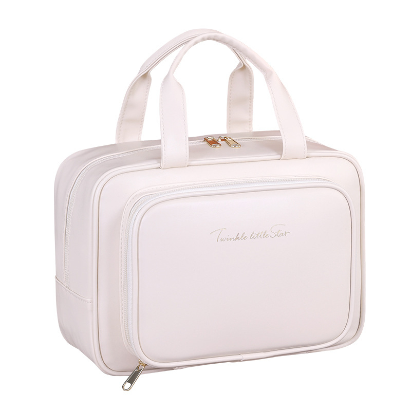 Козметична чанта с голям капацитет и преградни отделения, водоустойчива, PU материал, преносима за пътуване