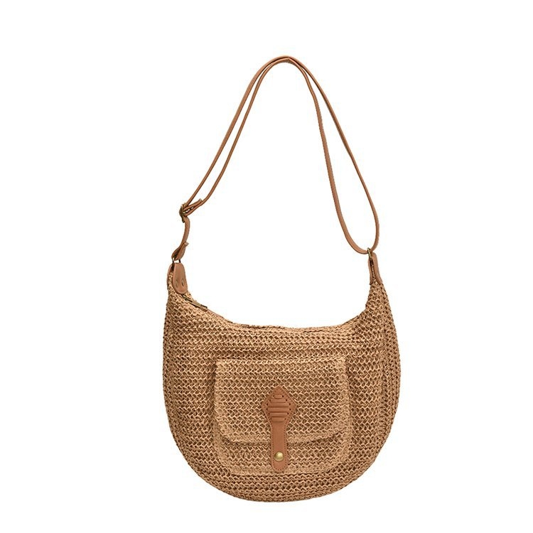 RE HRYTTON Utcai stílusú crossbody táska, papírszövése, párna alakú, cipzáras záródás, zseb a dokumentumok számára, mindennapi használatra