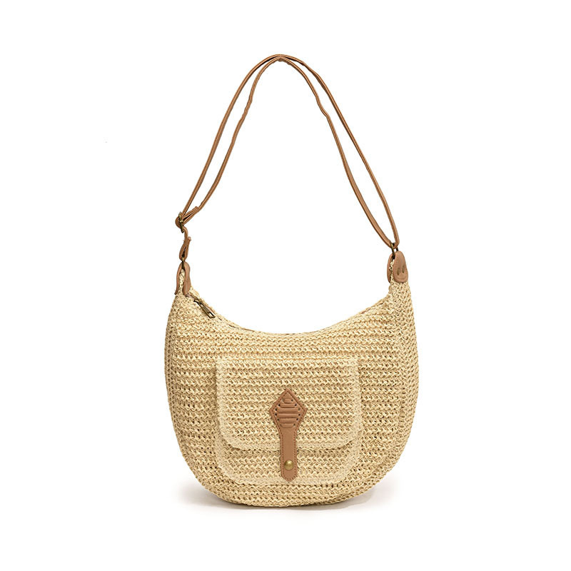 RE HRYTTON Utcai stílusú crossbody táska, papírszövése, párna alakú, cipzáras záródás, zseb a dokumentumok számára, mindennapi használatra