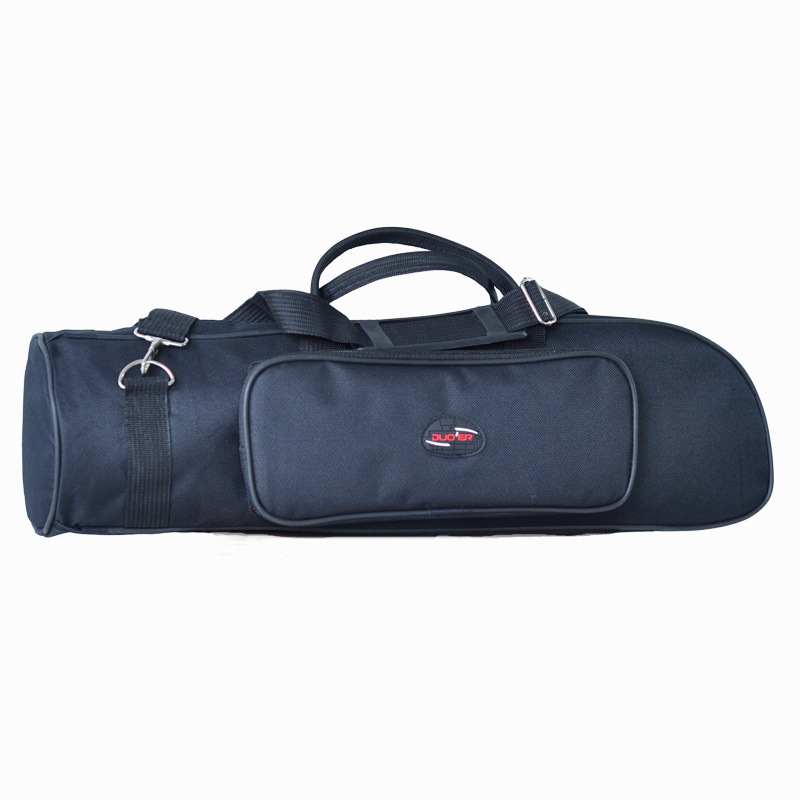 Чанта за музикален инструмент за тромпет с Oxford плат, водоустойчива, извита презрамка за рамо, изпъкнал външен джоб, подплата от нетъкан текстил