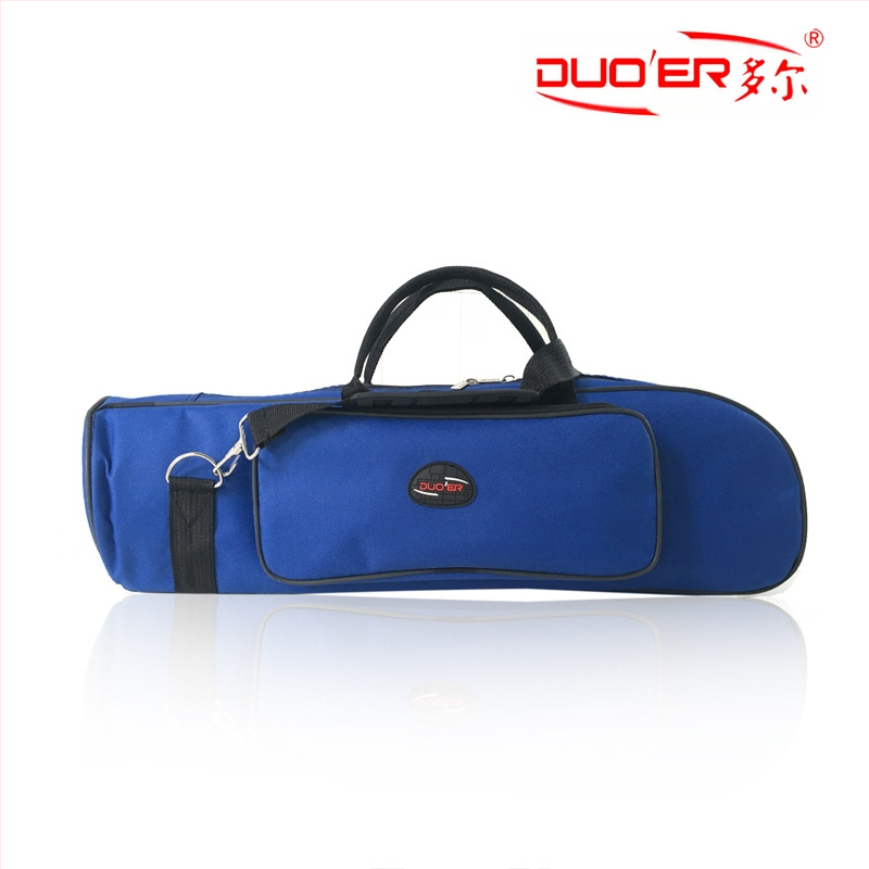 Чанта за музикален инструмент за тромпет с Oxford плат, водоустойчива, извита презрамка за рамо, изпъкнал външен джоб, подплата от нетъкан текстил