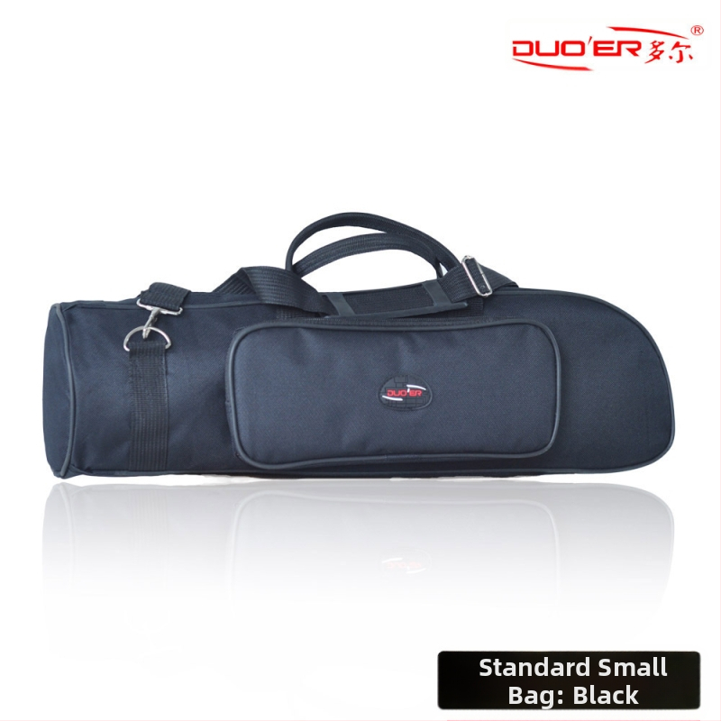 Чанта за музикален инструмент за тромпет с Oxford плат, водоустойчива, извита презрамка за рамо, изпъкнал външен джоб, подплата от нетъкан текстил