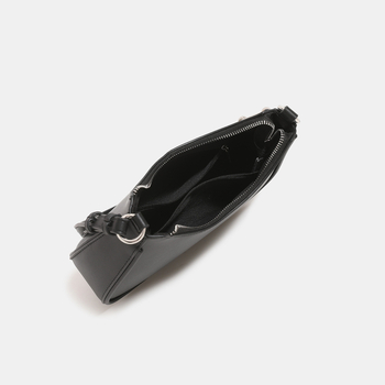 Geantă crossbody PU, orizontală, formă pătrată, cu curea din lanț — închidere cu fermoar, buzunar interior cu fermoar și buzunar pentru telefon, stil urban