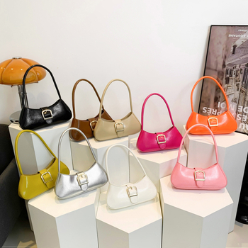 Geantă de subraț din PU, formă orizontală pătrată 3D, fermoar, construcție rigidă, cu o curea