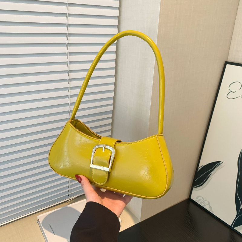 Geantă de subraț din PU, formă orizontală pătrată 3D, fermoar, construcție rigidă, cu o curea