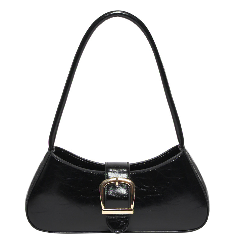 Geantă de subraț din PU, formă orizontală pătrată 3D, fermoar, construcție rigidă, cu o curea