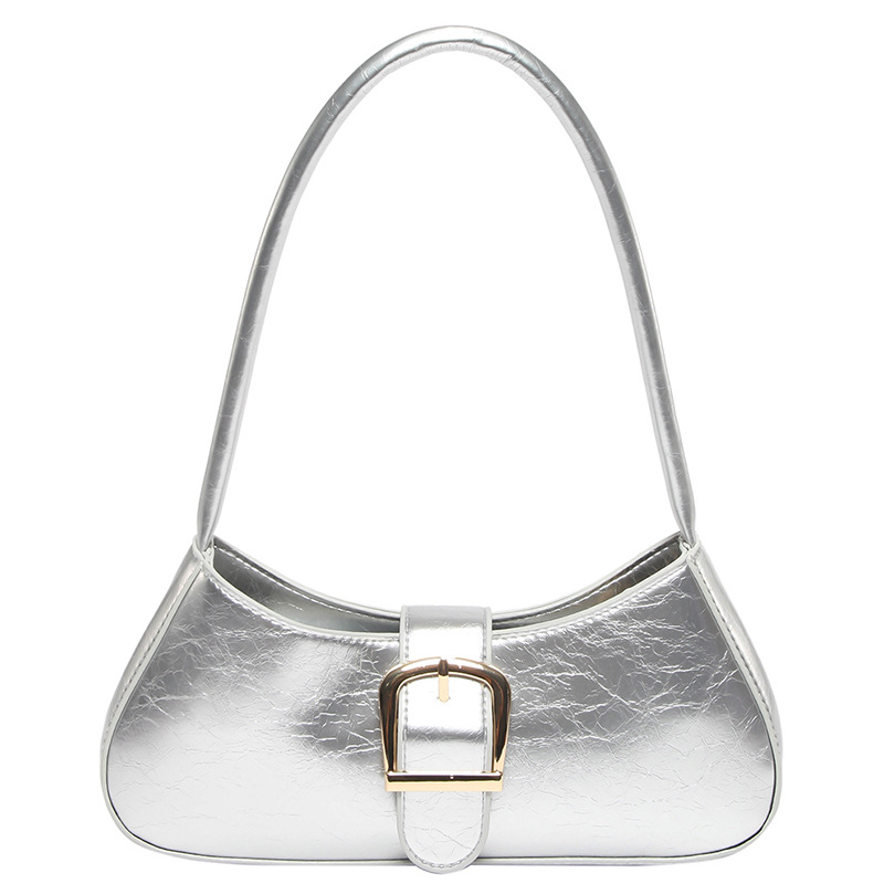 Geantă de subraț din PU, formă orizontală pătrată 3D, fermoar, construcție rigidă, cu o curea