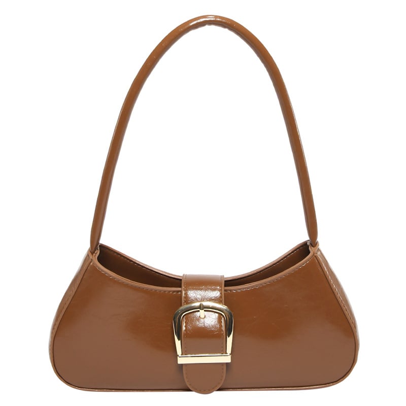 Geantă de subraț din PU, formă orizontală pătrată 3D, fermoar, construcție rigidă, cu o curea