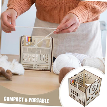 Ξύλινο μπολ για νήμα με χώρο αποθήκευσης βελονάκι – Linxuan, στυλ μοντέρνο τέχνης