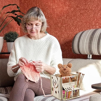 Ξύλινο μπολ για νήμα με χώρο αποθήκευσης βελονάκι – Linxuan, στυλ μοντέρνο τέχνης