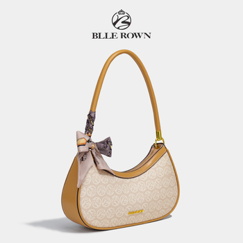 Félhold formájú táska PU anyagból | városi egyszerű stílus | vízszintes négyzet alak | zipzár nyitás | belső cipzáros zseb