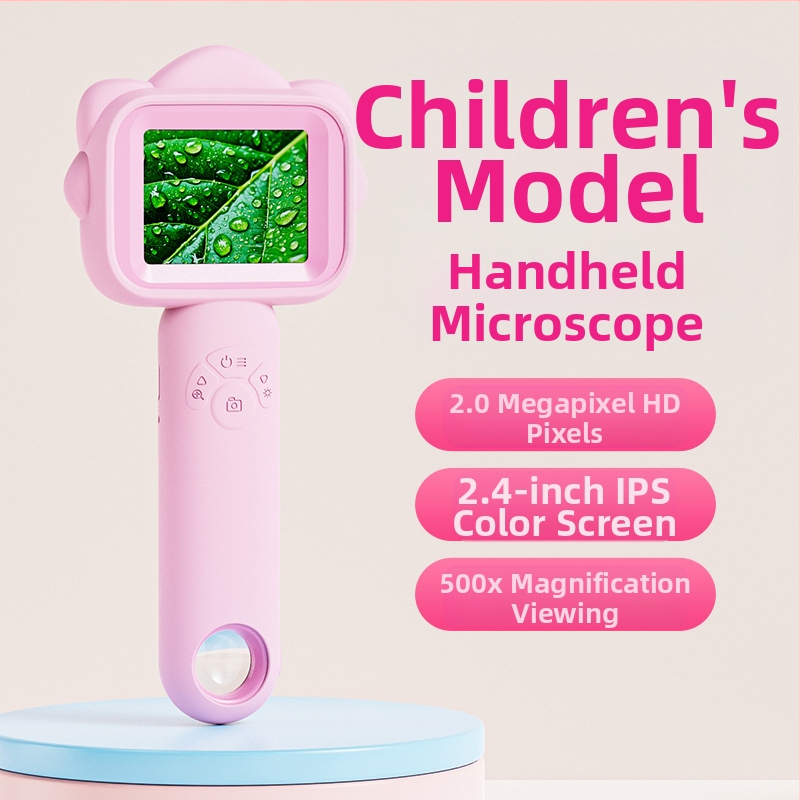 Pārvietojams bērnu mikroskops ar IPS displeju — kukaiņu un augu novērošana, elektrisks, daudzfunkcionāls, plastmasas korpuss