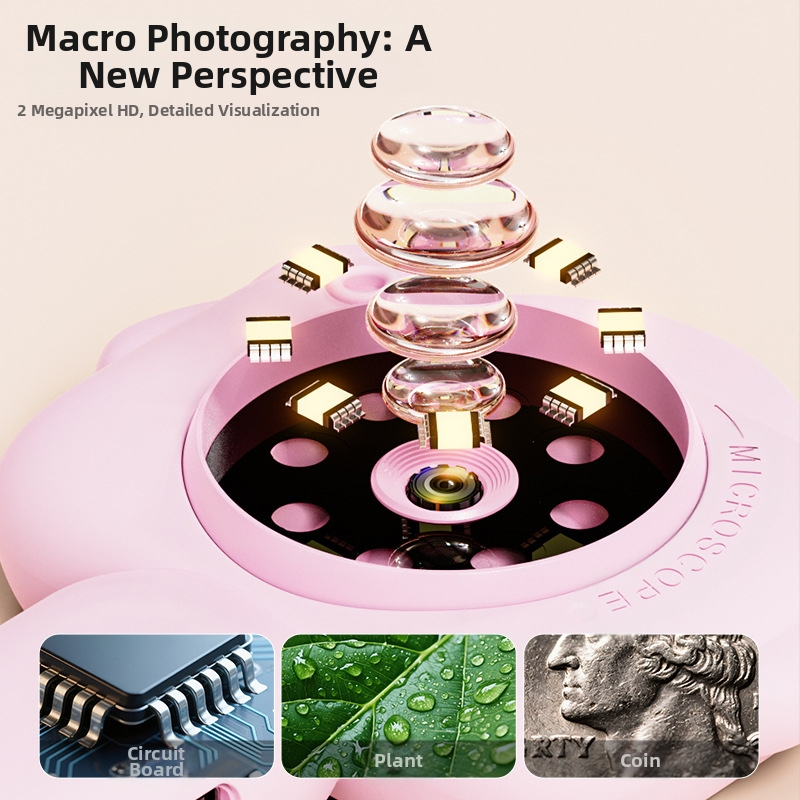 Преносим детски микроскоп с IPS дисплей — наблюдение на насекоми и растения, електрически, мултифункционален, пластмасов корпус