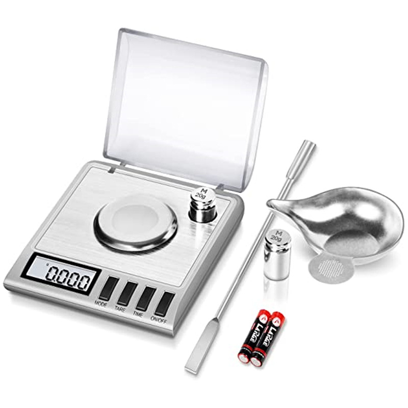 Mini elektroniniai svarstykles juvelyrikai ir medicinai — tikslumas 0.001 g, talpa 50 g, KD-50, Anjieyu