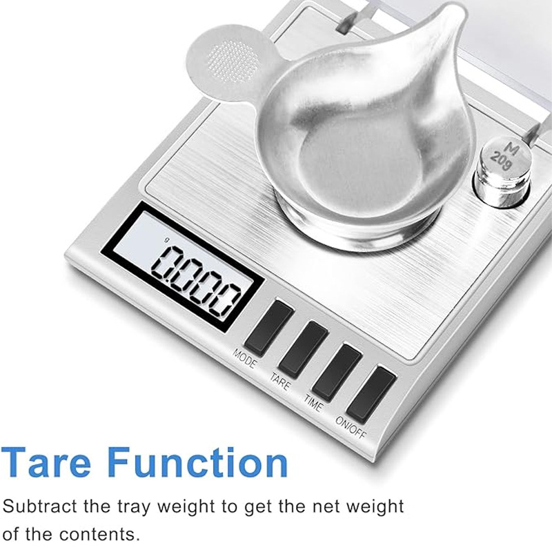 Mini elektroniniai svarstykles juvelyrikai ir medicinai — tikslumas 0.001 g, talpa 50 g, KD-50, Anjieyu