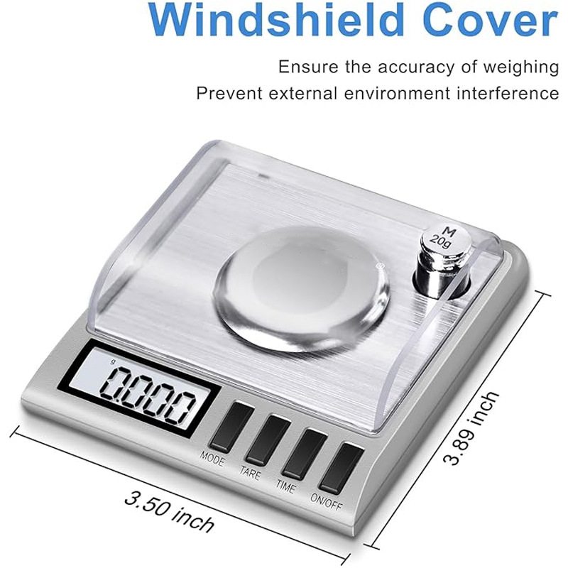 Mini elektroniniai svarstykles juvelyrikai ir medicinai — tikslumas 0.001 g, talpa 50 g, KD-50, Anjieyu