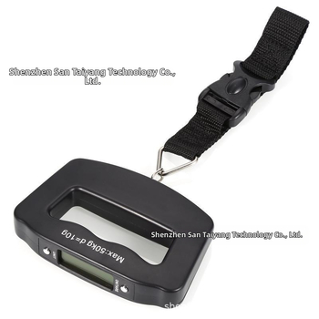 Kompaktios elektroninės bagažo svarstyklės NS-10, 50 kg diapazonas, elektroninis matavimo metodas, maitinamos baterijomis, skirtos bagažui