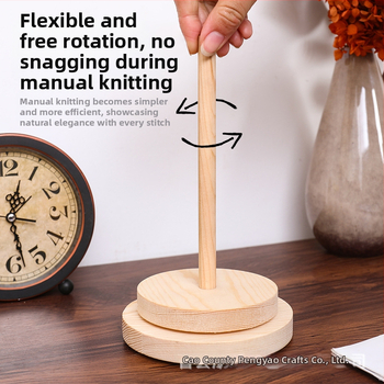 Ξύλινος περιτυλικτής κλωστών με περιστρεφόμενο κυλινδρικό στήριγμα — επιτραπέζια τοποθέτηση, πολυλειτουργικό, ξύλο/μπαμπού, μονοεπίπεδο ράφι