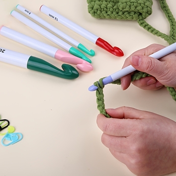 Junori készlet horgolótű műanyag fogantyúval, kézműves DIY gyapjú kötő eszközök, Zhejiang eredetű, 146 g