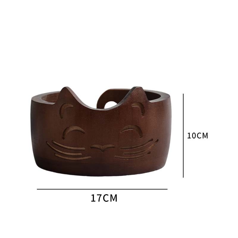 Kör alakú gyapjú tároló tál, fa, kézzel készített, 510 g, modern stílus