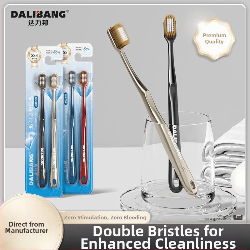 Dali Bang dantų šepetėlis su minkštais šereliais, dantenų apsauga, modelis 802, pakuotė 2 vnt., rankinis