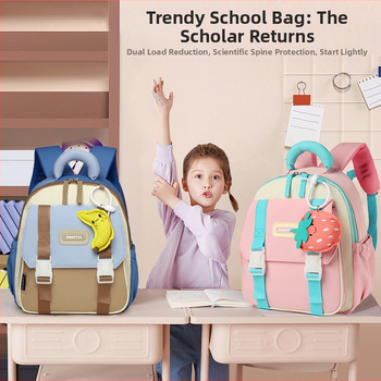 Rucsac pentru copii cu model de animale, impermeabil din Oxford, design unisex, curele cu pernă de aer