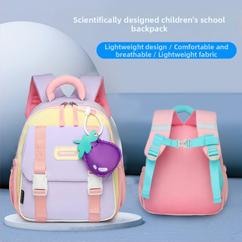 Rucsac pentru copii cu model de animale, impermeabil din Oxford, design unisex, curele cu pernă de aer