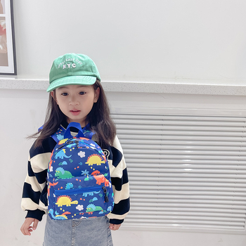 Bērnu skolas mugursoma ar dzīvnieku rakstu, mazais dinozaurs, korejiešu stilā, neilons, elpojoša, izturīga, slodzes samazināšana