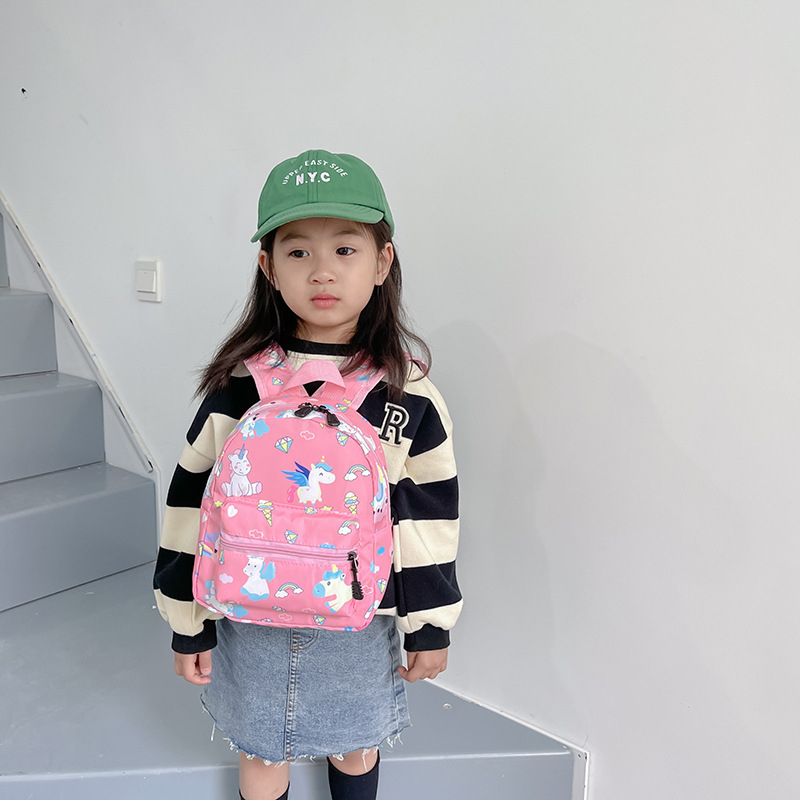 Bērnu skolas mugursoma ar dzīvnieku rakstu, mazais dinozaurs, korejiešu stilā, neilons, elpojoša, izturīga, slodzes samazināšana