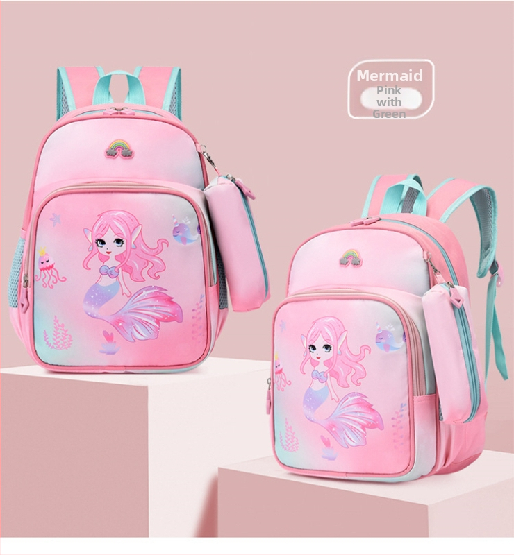 Bērnu mugursoma ar vienradža tēlu, animācijas stils, Oxford audums, elpojošs, ūdensizturīgs, izturīgs, muguras aizsardzība