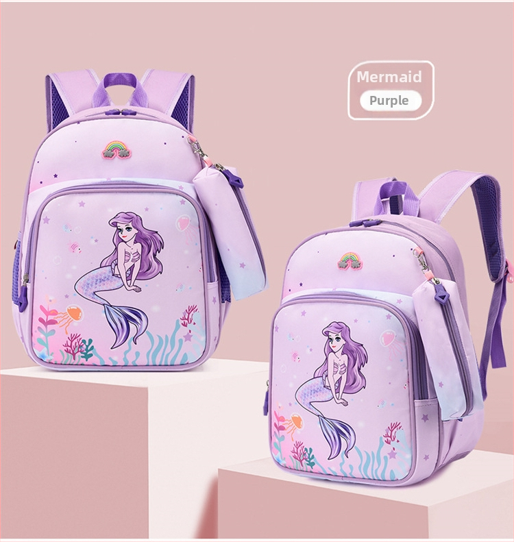 Bērnu mugursoma ar vienradža tēlu, animācijas stils, Oxford audums, elpojošs, ūdensizturīgs, izturīgs, muguras aizsardzība