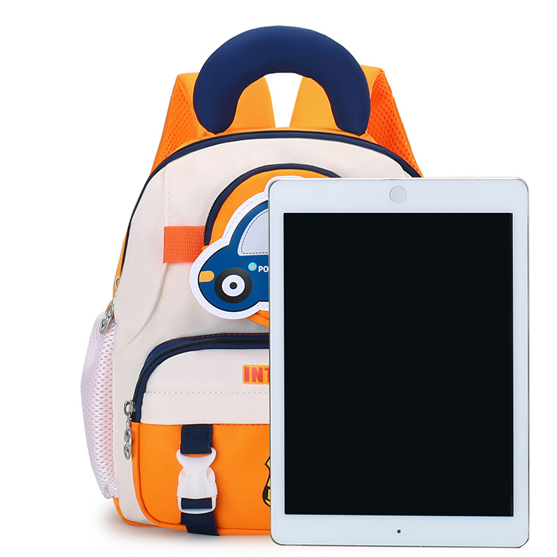 Uniszex gyerek hátizsák karikatúra autó dizájnnal, Oxford anyag, gyermekes és aranyos stílus, iskola céljára óvodai nagy osztályok számára